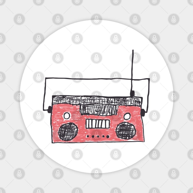 Magic Boom Box (Red Version) Magnet by G-Worthy